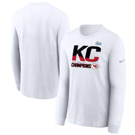 Kansas City Chiefs - Super Bowl LVII Champs Local White NFL Tričko s dlhým rukávom