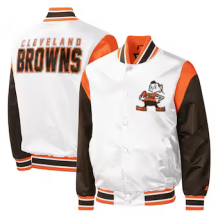 Cleveland Browns - Throwback Warm Up Satin NFL Jacket