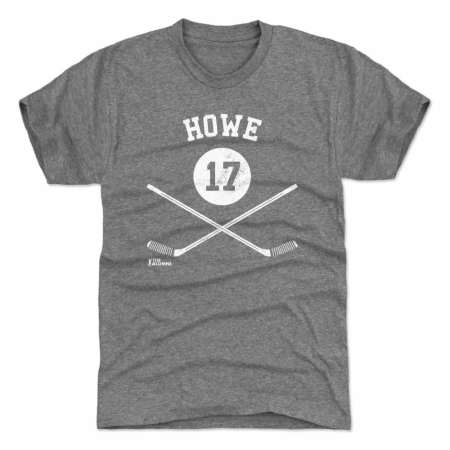 Detroit Red Wings - Gordie Howe 17 Sticks Gray NHL Tričko