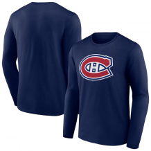 Montreal Canadiens - Wordmark Logo Navy NHL Koszula z długim rękawem