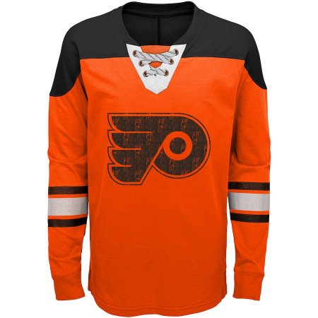 Philadelphia Flyers Youth - Hockey Lace-Up Crew NHL Long Sleeve T-shirt
