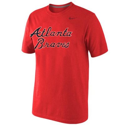 Atlanta Braves - Red New Wordmark Long Sleeve MLB Tshirt :: FansMania