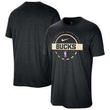 Milwaukee Bucks - 2025 Authentic Practice Black NBA T-shirt