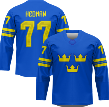 Szwecja - Victor Hedman Hockey Replica Jersey Niebieski