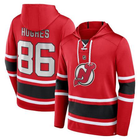 New Jersey Devils - Jack Hughes Lace-Up NHL Mikina s kapucňou