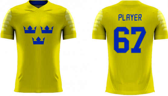 Švédsko - 2018 Sublimované Fan Tričko s vlastným menom a číslom