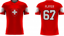 Švajčiarsko  - 2018 Sublimované Fan Tričko s vlastným menom a číslom