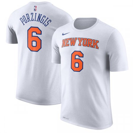 New York Knicks - Kristaps Porzingis Name & Number Performance NBA T-shirt
