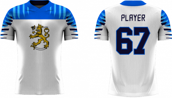 Finnland - 2018 Sublimated Fan T-Shirt mit Namen und Nummer - Größe: XL