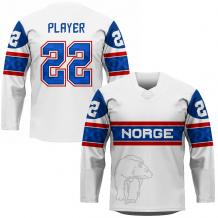 Norwegia - Replica Fan Hockey Bluza Biała/Własne imię i numer