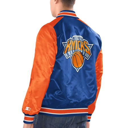 New York Knicks - Full-Snap Varsity Satin NBA Kurtka