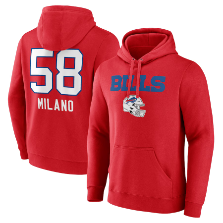 Buffalo Bills - Matt Milano Wordmark Red NFL Mikina s kapucí