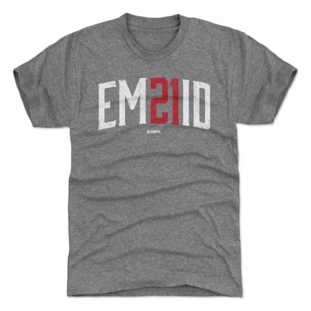 Philadelphia 76ers - Joel Embiid Name Number Gray NBA T-Shirt