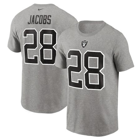 Las Vegas Raiders - Josh Jacobs Gray NFL T-Shirt