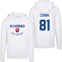 Słowacja Erik Černák Authentic Hockey Navy Bluza s kapturem - biały
