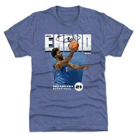 Philadelphia 76ers - Joel Embiid Premiere Blue NBA T-Shirt