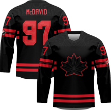 Kanada - Connor McDavid Replica Black Fan Dres