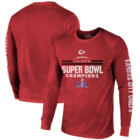Kansas City Chiefs - Super Bowl LVIII Champions Tri-Blend NFL Long Sleeve T-Shirt
