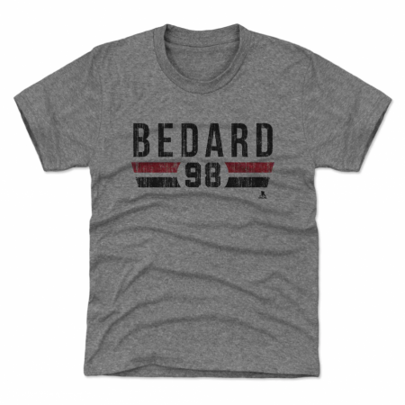 Chicago Blackhawks Youth - Connor Bedard Font Gray NHL T-Shirt