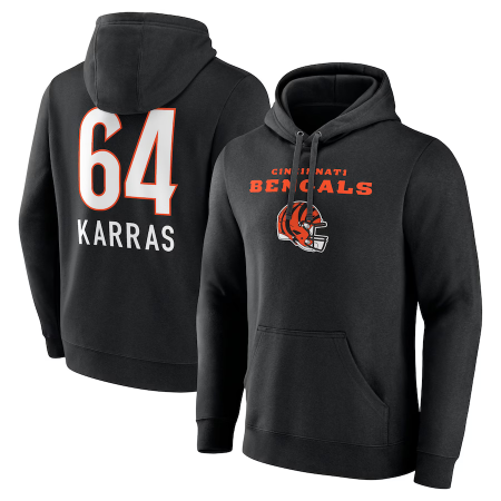 Cincinnati Bengals - Ted Karras Wordmark NFL Mikina s kapucí