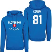 Słowacja Erik Černák Authentic Hockey Navy Bluza s kapturem - niebieska