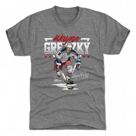 New York Rangers - Wayne Gretzky Triangle Gray NHL T-Shirt