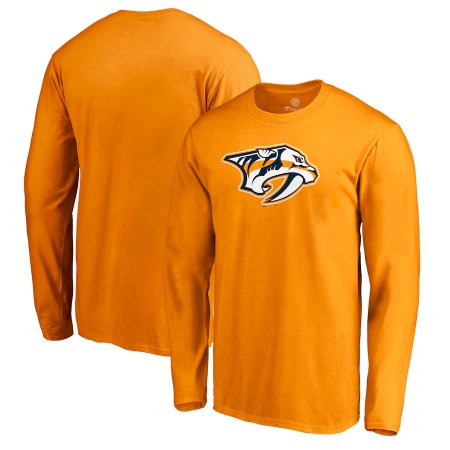 Nashville Predators - Primary Logo Gold NHL Long Sleeve T-Shirt