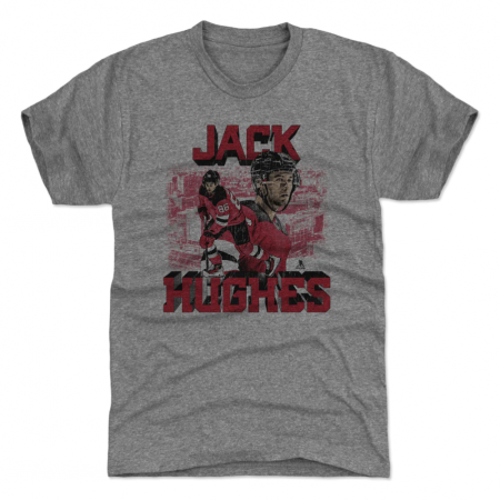 New Jersey Devils - Jack Hughes Block Gray NHL Tričko