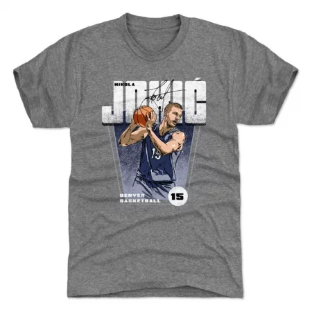 Denver Nuggets - Nikola Jokic Premiere Gray NBA T-Shirt