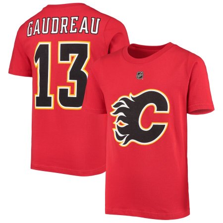 Calgary Flames Youth - Johny Gaudreau Stack NHL T-Shirt