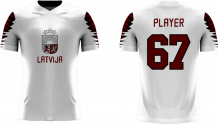 Łotwa - 2018 Sublimated Fan Koszulka z własnym imieniem i numerem