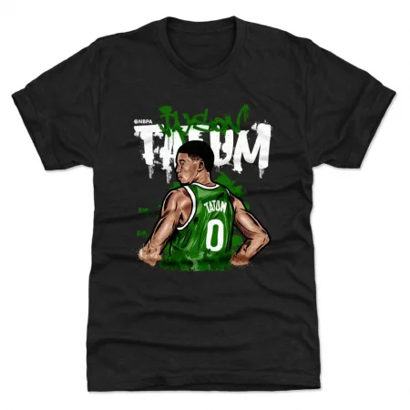 Boston Celtics - Jayson Tatum Pose Black NBA T-Shirt
