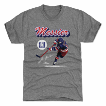 New York Rangers - Mark Messier Retro Script Gray NHL T-Shirt