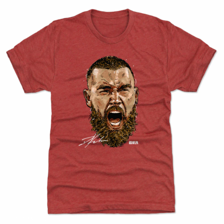 Kansas City Chiefs - Travis Kelce Scream Red NFL T-Shirt