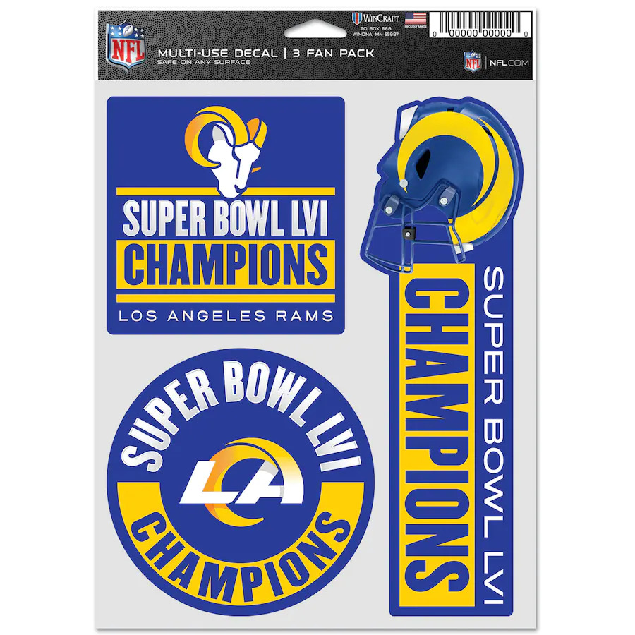 WinCraft Los Angeles Rams Super Bowl LVI Champions 6'' x 6'' All Surface  Decal