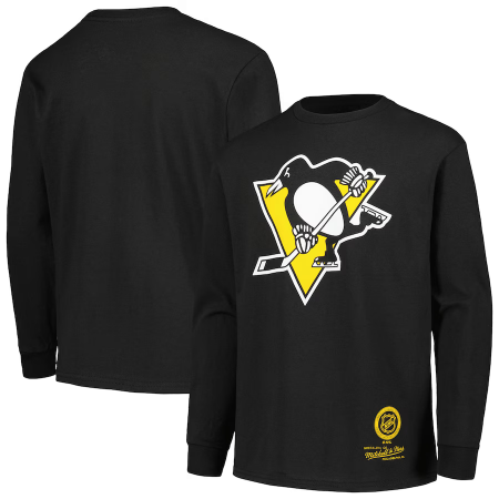 Pittsburgh Penguins Dětské - Throwback Logo NHL Tričko s dlouhým rukávem