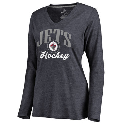 Winnipeg Jets Womens - Victory Script Tri-Blend NHL Long Sleeve T-Shirt