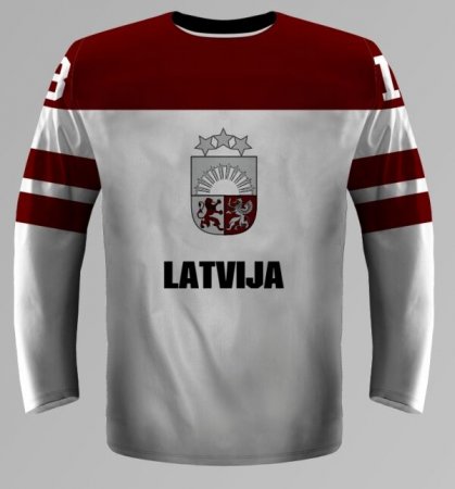 Łotwa Dziecia - 2018 World Championship Replica Fan Bluza//Własne imię i numer