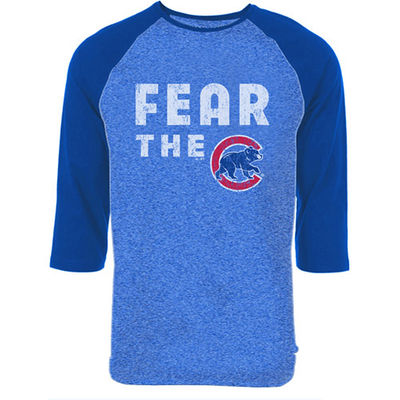 Chicago Cubs - Threads Fear The Team Tri-Blend Raglan MLB 3/4 Sleeve  T-Shirt :: FansMania