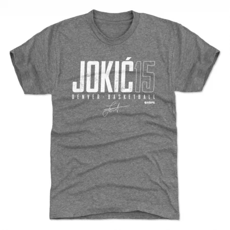 Denver Nuggets - Nikola Jokic Elite Gray NBA T-Shirt