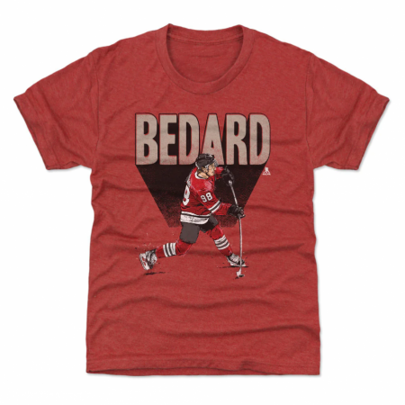Chicago Blackhawks Dětské - Connor Bedard Bold Red NHL Tričko