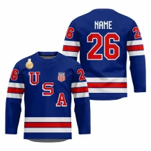 USA - 2026 Gold Medal Hokejový Replica Fan Dres/Vlastní jméno a číslo