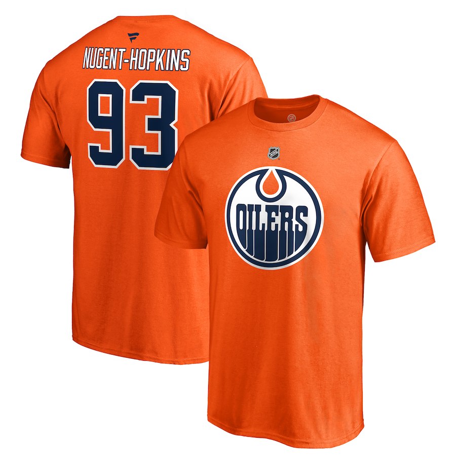 Edmonton Oilers - Ryan Nugent-Hopkins Stack NHL T-Shirt :: FansMania