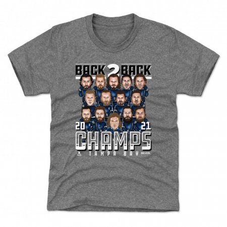 Tampa Bay Lightning Kinder - 2021 Stanley Cup Champs Faces Gray NHL T-shirt