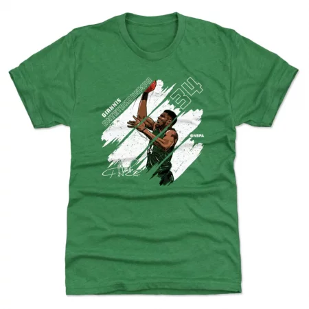 Milwaukee Bucks - Giannis Antetokounmpo Stripes Green NBA T-Shirt