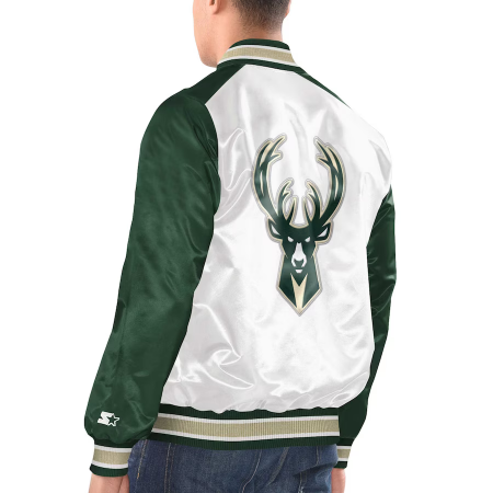 Milwaukee Bucks - Full-Snap Varsity Satin NBA Jacket
