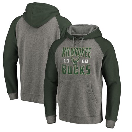 Milwaukee Bucks - Tri-Blend Raglan NBA Mikina s kapucí