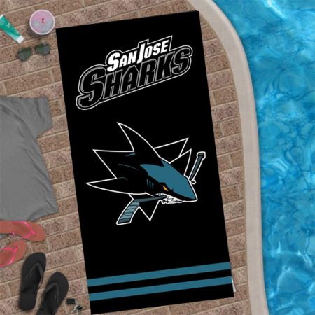 San Jose Sharks - Team Black NHL Beach Towel - Size: one size