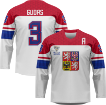 Česko - Radko Gudas 2024 Mistři Světa Hokejový Replica Dres Bílý