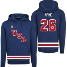 USA - 2026 Hokejová Mikina s kapucňou/Vlastné meno a číslo